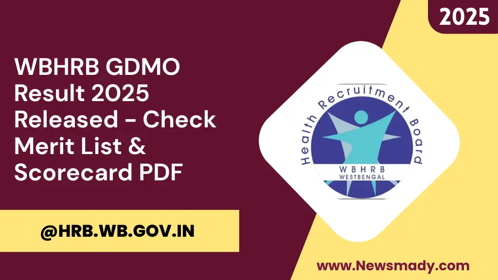 WBHRB GDMO Result 2025 Released